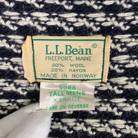 80's L.L.Bean エルエルビーン バーズアイ ウールニットセーター ネイビー ノルウェー製 5086 Size XL 福生店
