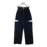 MOUSSY マウジー THIGH SLIT BLK LOOSE STRAIGHT サイスリットストレートデニム 010faa11-5500 ブラック size25 瑞穂店