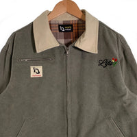 liju work wear ダック地 ジップアップジャケット ワーク モスグリーン Size S-M 相当 福生店