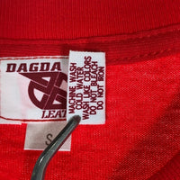 Dagda Leathers ダグダレザーズ プリントTシャツ 袖刺繡 レッド 旧マッコイ 滝沢氏 Size S 福生店