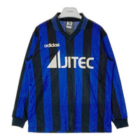 adidas アディダス デサント ストライプ 長袖ゲームシャツ ブルー×ブラック sizeM-L 瑞穂店