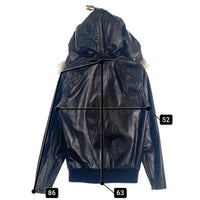 Schott ショット ファーフード レザーライダースジャケット リブ ブラック 牛革 3161012 Size M 福生店