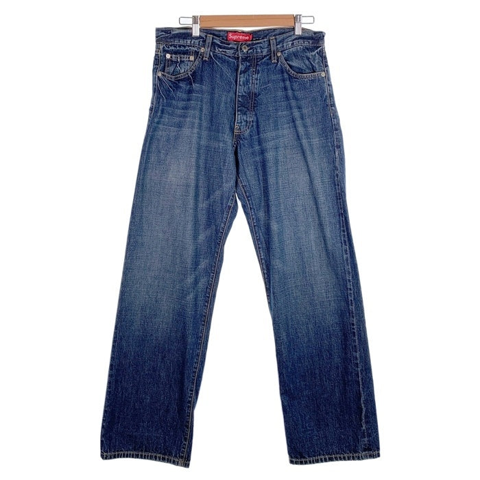 よ*。様 supremeデニムパンツ インディゴ Supreme シュプリーム ボタンフライ インディンゴ デニム パンツ