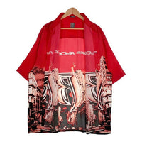RUFF RYDER ラフライダース 総柄プリント 半袖シャツ レッド ポリエステル Size XL 福生店