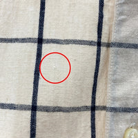 SUGAR CANE シュガーケーン SC36544 リネン混 ウィンドウペーン 七分丈 シャツ オフホワイト×ブラック ボタン付き sizeM 瑞穂店