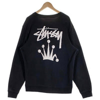STUSSY ステューシー ロゴ 王冠 バックプリント クルーネックスウェット ブラック Z3000SAS19 Size L 福生店
