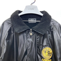 A.VERSACE ヴェルサーチ PVC ベンチコート 刺繍ロゴ ブラック sizeM 瑞穂店