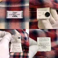 Rags McGREGOR ラグスマックレガー OMBRE CHECK SHIRTS 長袖 オンブレチェックシャツ コットン レッド 211176605 Size S 福生店