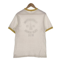WAREHOUSE ウエアハウス FLINTKNAPPING FIELD SCHOOL リンガーTシャツ ホワイト マスタード Size M 福生店