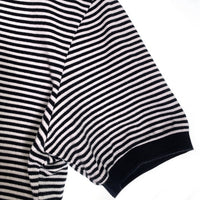 PRADA SPORT プラダスポーツ 鹿の子 ボーダーポロシャツ 半袖 ブラック ホワイト コットン SJJ888 2011 Size M 福生店