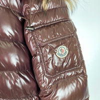MONCLER モンクレール ROD ロッド ファー ダウンジャケット ワイン size0 瑞穂店