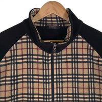 BURBERRY BLACK LABEL バーバリー ブラックレーベル ジップアップ フリースジャケット ノヴァチェック ブラック BMV82-921-47 Size 3 福生店