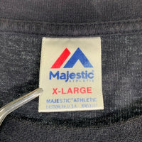 majestic マジェスティック Newyork Yankees ニューヨークヤンキース チームロゴ プリント 半袖 Tシャツ ブラック Size XL 福生店