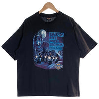 90's Harley-Davidson ハーレーダビッドソン バー&シールド ウルフ プリント 半袖 Tシャツ ブラック 1991コピーライト Size XL 福生店