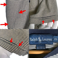 90's Ralph Lauren ラルフローレン ボーダーポケットTシャツ ブラック アイボリー 香港製 Size XL 福生店