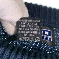 JANTZEN ジャンセン 格子柄 アクリルニットセーター ネイビー メキシコ製 Size L 福生店