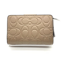 COACH コーチ CM241 ミディアム コーナー ジップ ウォレット・シグネチャー 二つ折り財布 ベージュ 福生店