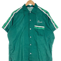 70's Hilton ヒルトン ボーリングシャツ 半袖 グリーン USA製 Size L 福生店