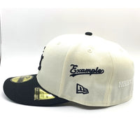 EXAMPLE エグザンプル New Era ニューエラ 59FIFTY 刺繡 2トーン ベースボールキャップ ナチュラル ブラック Size 7 5/8 (60.6cm) 福生店