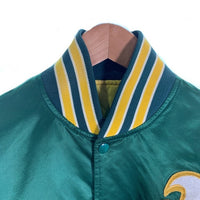 90's STARTER スターター MLB オークランド・アスレチックス ナイロンスタジャン グリーン USA製 Size L 福生店