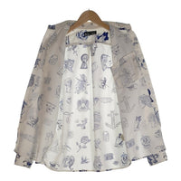 SOFT MACHINE ソフトマシーン 14SS WALL FLASH SHIRTS タトゥー柄 ウォール フラッシュ 長袖 シャツ ホワイト ブルー Size XL 福生店