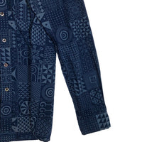 SOPHNET. ソフネット 15SS GEOMETRIC PATTERN INDIGO OXFORD B.D SHIRT ジオメタリックパターン ボタンダウンシャツ インディゴ Size L 福生店