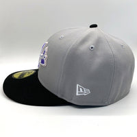 NEW ERA ニューエラ 59FIFTY Atlanta Braves アトランタ ブレーブス ベースボールキャップ グレー ブラック サイドパッチ Size 7 1/4 (57.7cm) 福生店