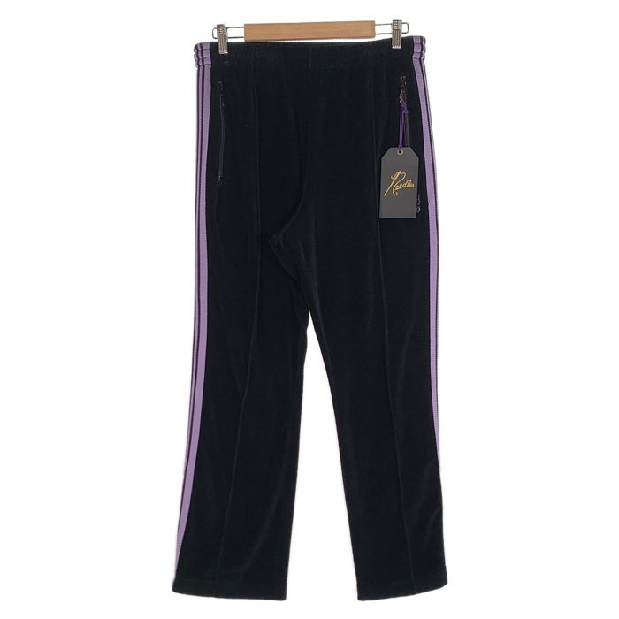 Needles ニードルズ Narrow Track Pant - C/PE Velour ナロートラックパンツ ベロア ブラック パープル  KP227 Size M 福生店