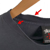 00's STUSSY ステューシー I GET GOOSE BUMPS WHEN THE BASS LINE THUMPS プリント 半袖 Tシャツ ブラック Size L 福生店