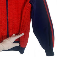 80-90's adidas アディダス トラックジャケット フリル切替 レッド ネイビー ririジップ レディース Size US L 福生店