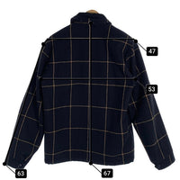 CALEE キャリー 15AW ウール ジップアップジャケット ウィンドウペン 豚革 ブラック CL-15AW038 Size L 福生店