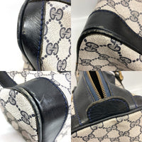 GUCCI グッチ OLD ミニボストンバッグ スプリーム GG柄 ヴィンテージ ネイビー 瑞穂店