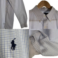 Ralph Lauren ラルフローレン YARMOUTH ボタンダウンチェックシャツ ホワイト Size 16 福生店
