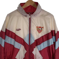 90's~ Bukta バクタ セビージャFC トラックジャケット ナイロン ホワイト ボルドー Size XL 福生店