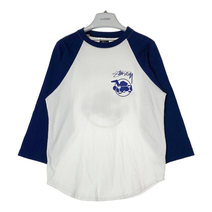 STUSSY ステューシー USA製 紺タグ スケートマン ラグラン Tシャツ