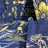 CHAPS RALPH LAUREN チャップス ラルフローレン レーヨン リネン オープンカラーシャツ ネイビー 半袖 アロハ Size L 瑞穂店