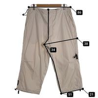 00's NIKE ナイキ ポリエステル リップストップ クロップドパンツ アイボリー ウエスト裾ドローコード Size 34 福生店