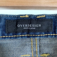 OVERDESIGN オーバーデザイン ダメージ/リペア加工 テーパードデニムパンツ インディゴ 048-816-4320 Size 34 福生店