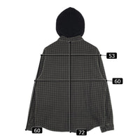 SUPREME シュプリーム 22AW Houndstooth Flannel Hooded Shirt ハウンズトゥース フランネル フーデッドシャツ ブラック 内サーマル Size M 福生店