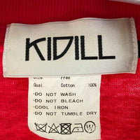 KIDILL キディル KL357 18AW 秩序刺繍オーバーサイズシャツ Tシャツ レッド sizeF 瑞穂店