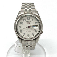 SEIKO5 セイコー デイデイト AUTOMATIC 21JEWELS 裏スケ 7S26-01VO 腕時計 シルバー 瑞穂店
