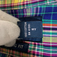 RALPH LAUREN ラルフローレン 長袖 ボタンダウンシャツ チェック イエロー ブルー Size 17/XL 福生店