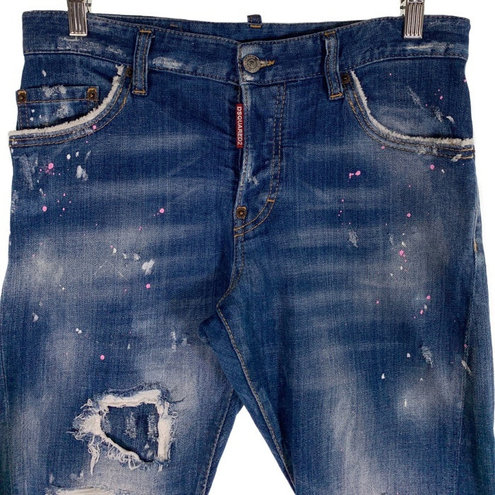 DSQUARED2 ディースクエアード SEXY TWIST JEAN セクシーツイストジーンズ ペンキ ダメージ加工 インディゴ S71LB0476  S30342 Size 44 福生店