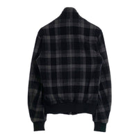 DOLCHE&GABBANA ドルチェアンドガッバーナ ウール チェック柄 ジップアップジャケット リブ ロゴプレート ブラック Size 48 福生店