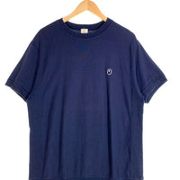 A BATHING APE アベイシングエイプ ワンポイントワッペン Tシャツ ネイビー 袖裾リブ Size M 福生店