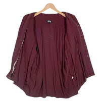 80's STUSSY ステューシー オープンカラーレーヨンシャツ 長袖 プレーン ボルドー USA製 黒タグ Size L 福生店