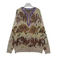 DIESEL ディーゼル K-AMILLUS ハーフジップ デザートカモ ニットセーター ベージュxブラウン Size M 瑞穂店