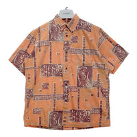 SUN SURF サンサーフ SS31195 干支総柄 ボタンダウン 半袖シャツ オレンジ sizeM※襟汚れあり 瑞穂店