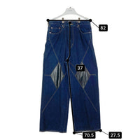 Jieda ジエダ STUDIOUS別注 PATCH DENIM WIDE PANTS パッチ デニム ワイドパンツ インディゴ size2 瑞穂店