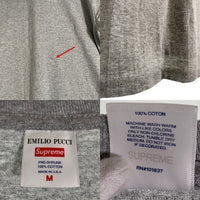 SUPREME シュプリーム Emilio Pucci Box Logo Tee エミリオ プッチ ボックスロゴ 半袖 Tシャツ グレー USA製 Size M 福生店